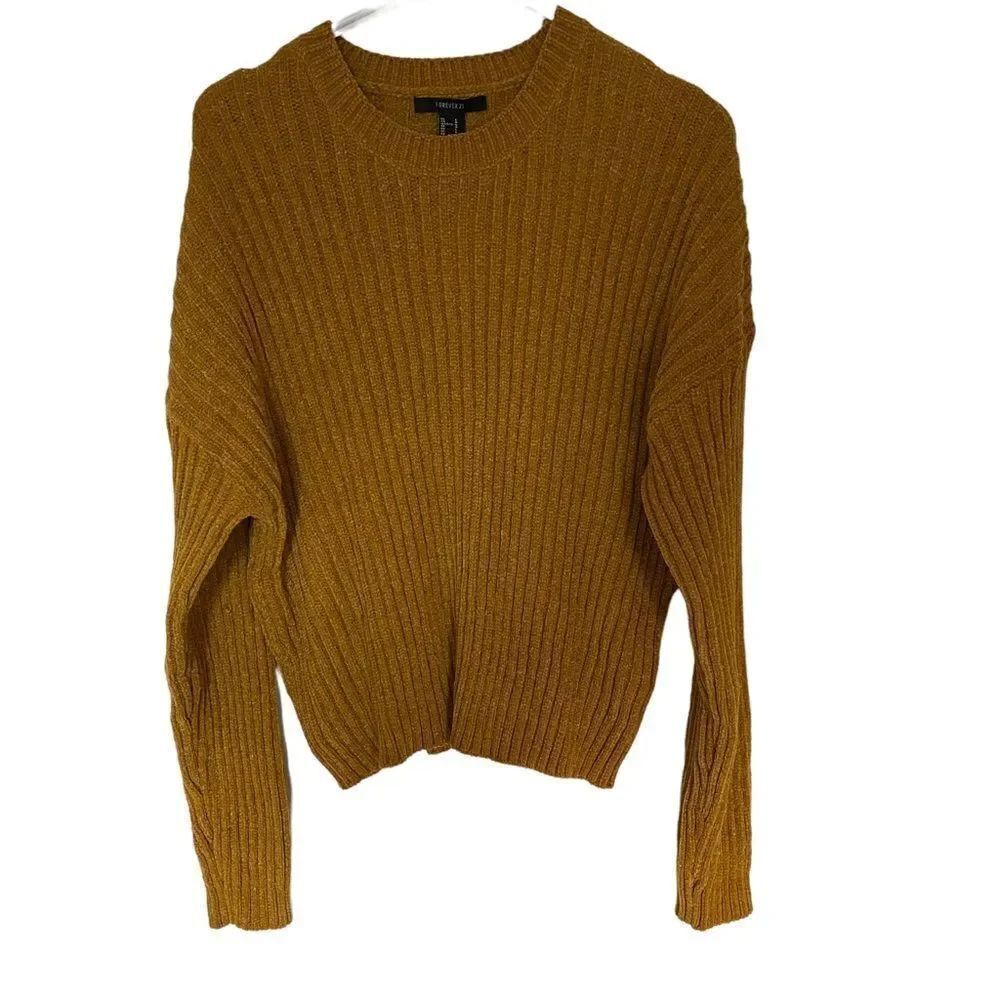 Forever21โNEWโMustardโsweaterย longโsleeveโsweaterโlargeโribbed